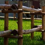 cloture avec piquet en bois